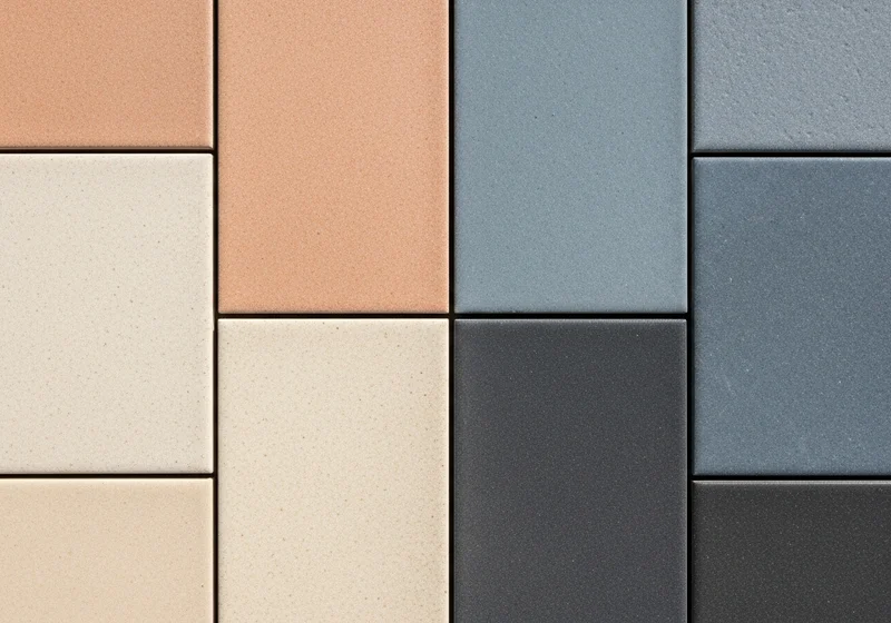 Porcelain and ceramic tile samples side by side for a Grand Rapids homeowner's comparison