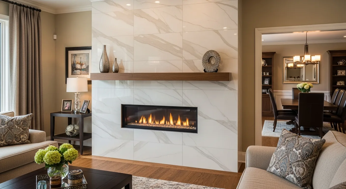 Tile Fireplace Refacing
